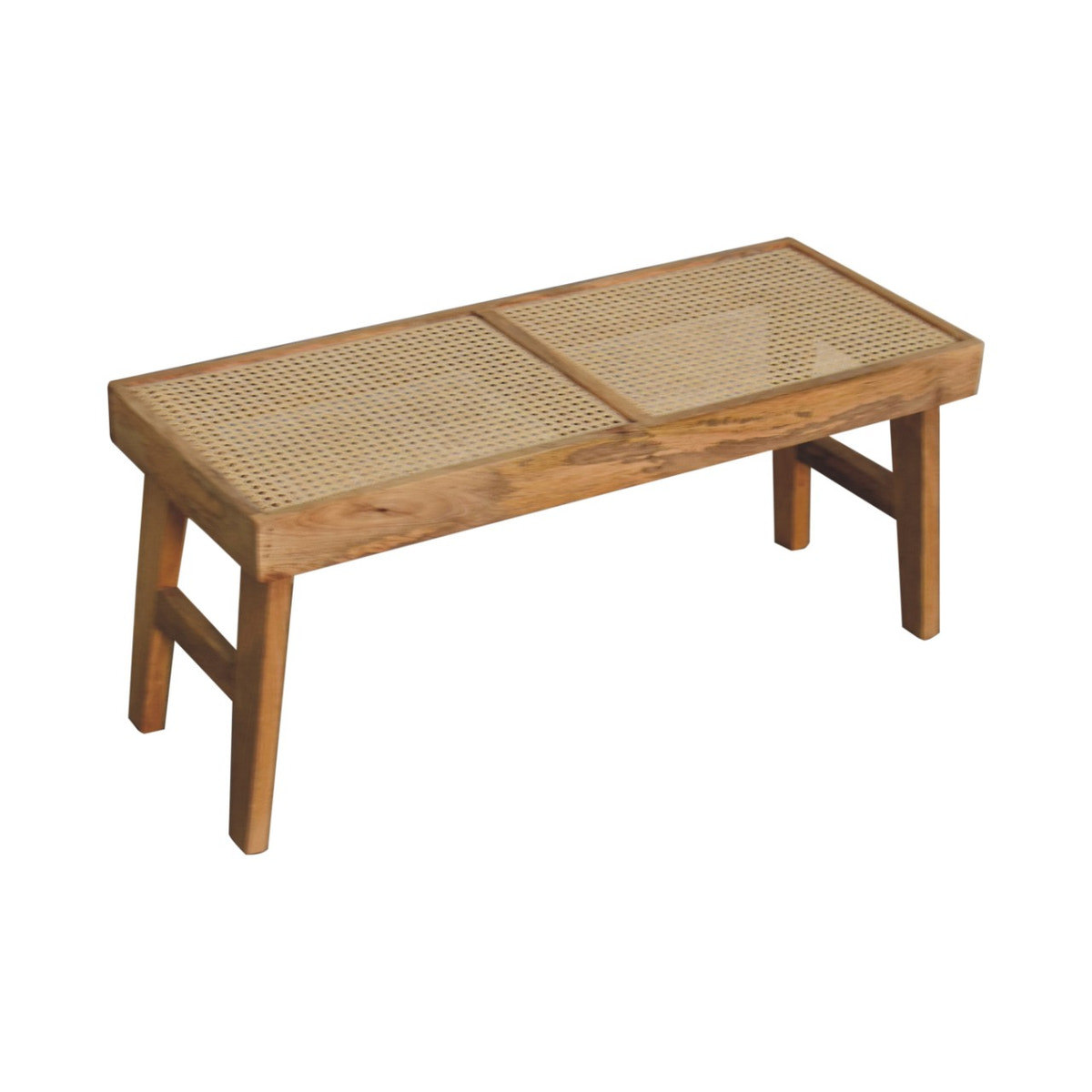 Open Rattan Bench | Oak-Ish