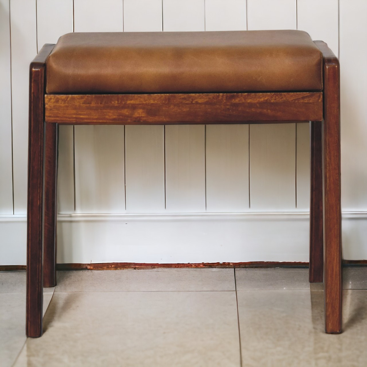 Buffalo Hallway Footstool | Chestnut Solid Mango Wood