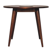 Chestnut Round Nordic End Table Chest of Drawers