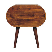 Large Chestnut Circular Bedside Table
