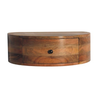 Large Wall Mounted Rounded Bedside Table