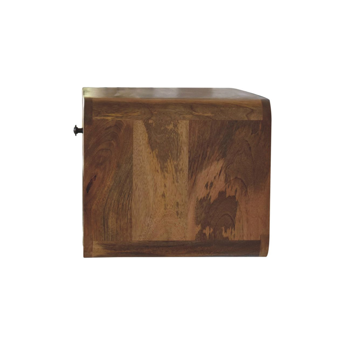Large Floating Curve Open Slot Bedside Table | Oak Solid Mango Wood Wall-Mounted