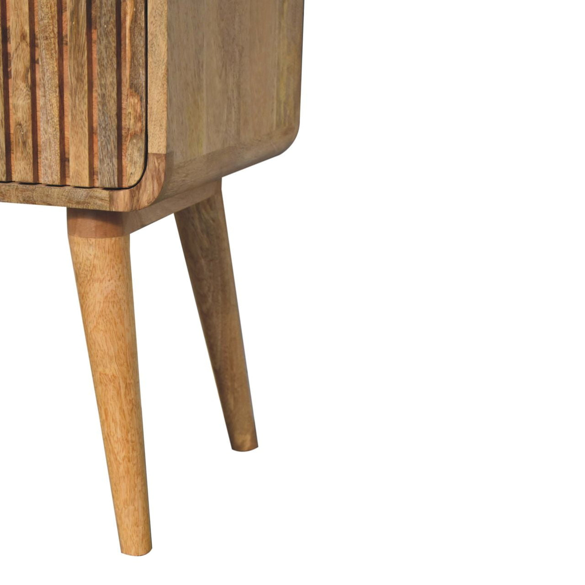 T-bar Ridged Bedside Table | Oak Mango Wood