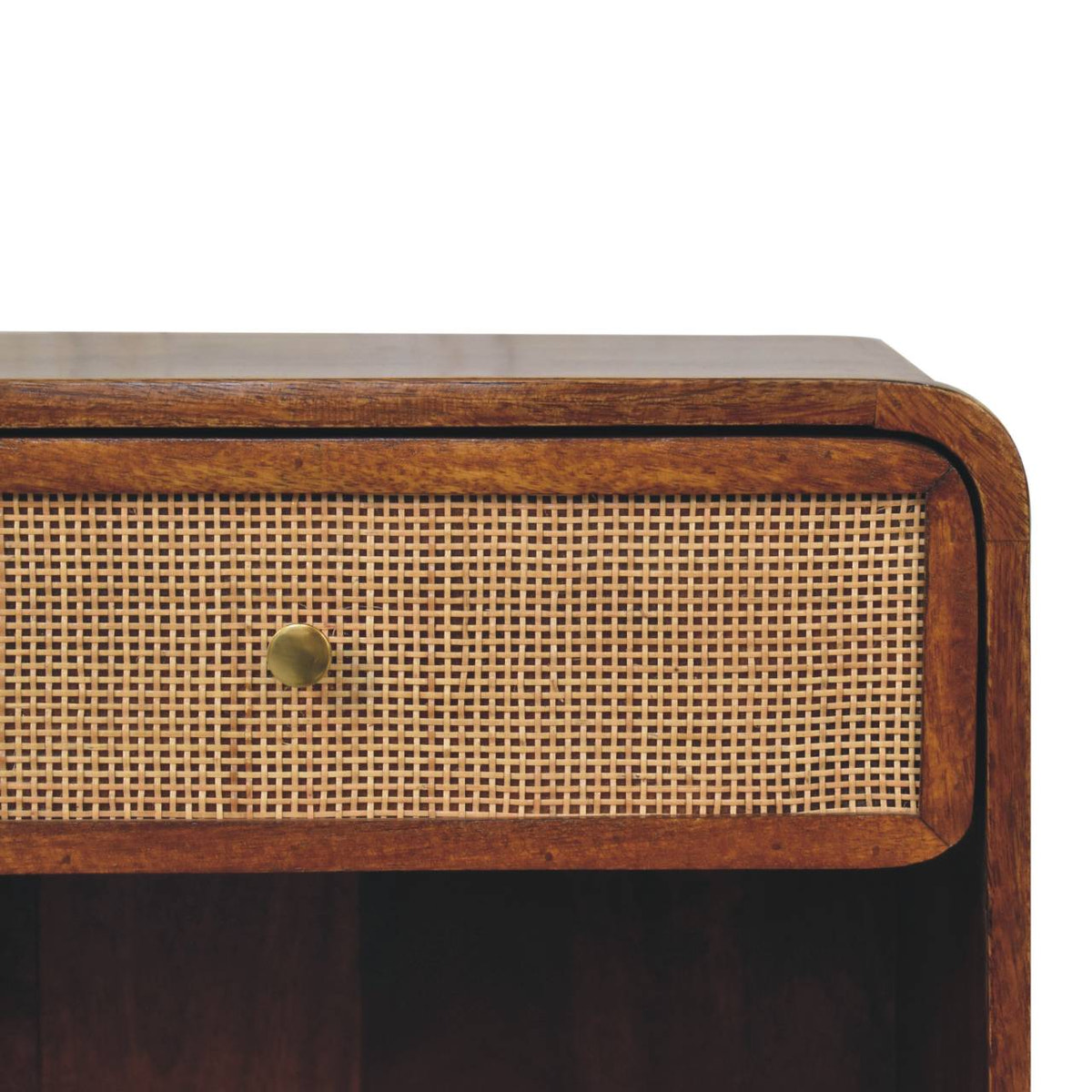 Chestnut Open Woven Bedside Table