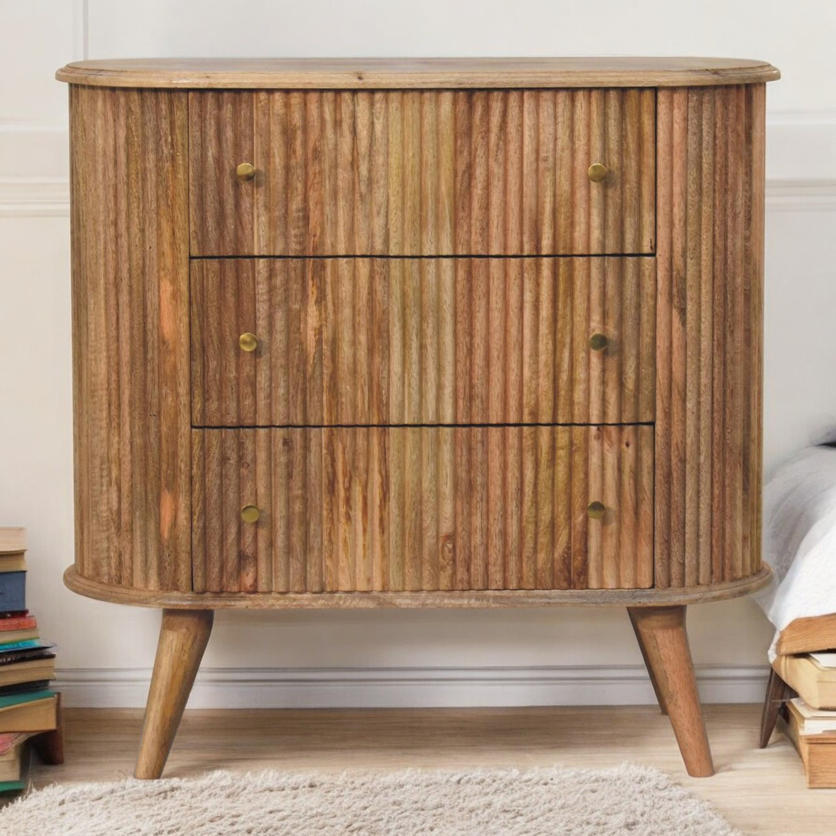 Soba Nordic Chest of Drawers | Oak Solid Mango Wood