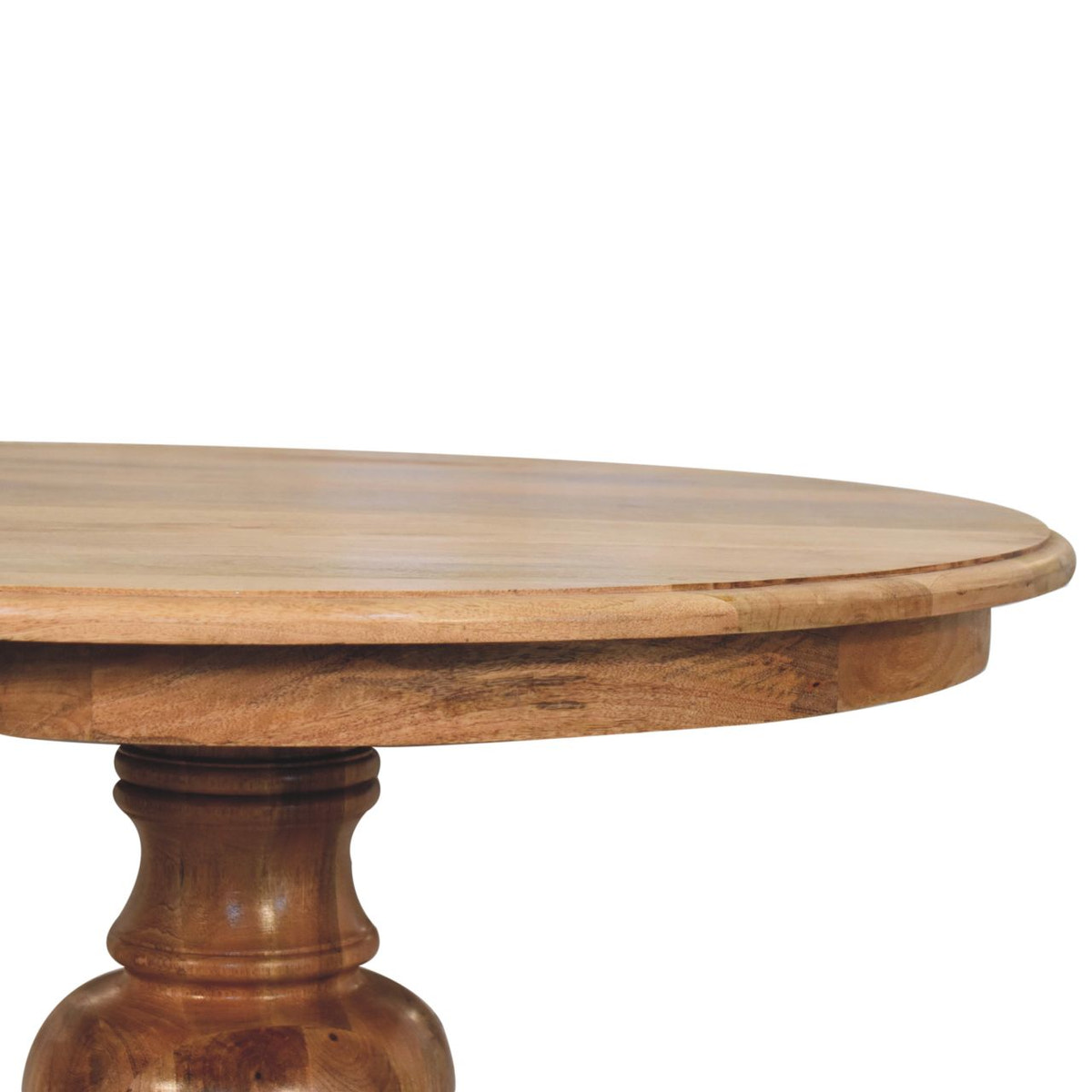 Round Turned Dining Table | Oak Solid Mango Wood