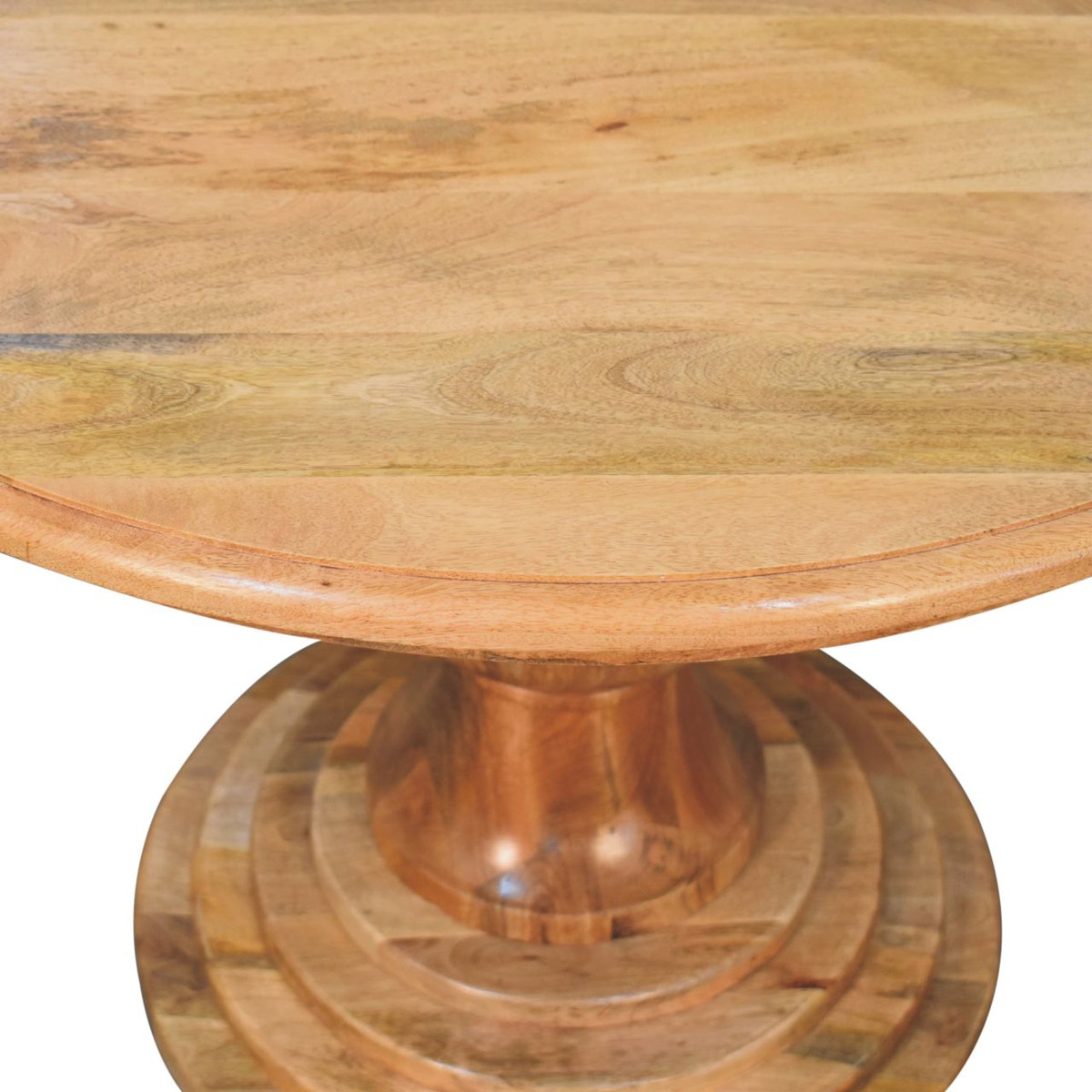 Round Turned Dining Table | Oak Solid Mango Wood
