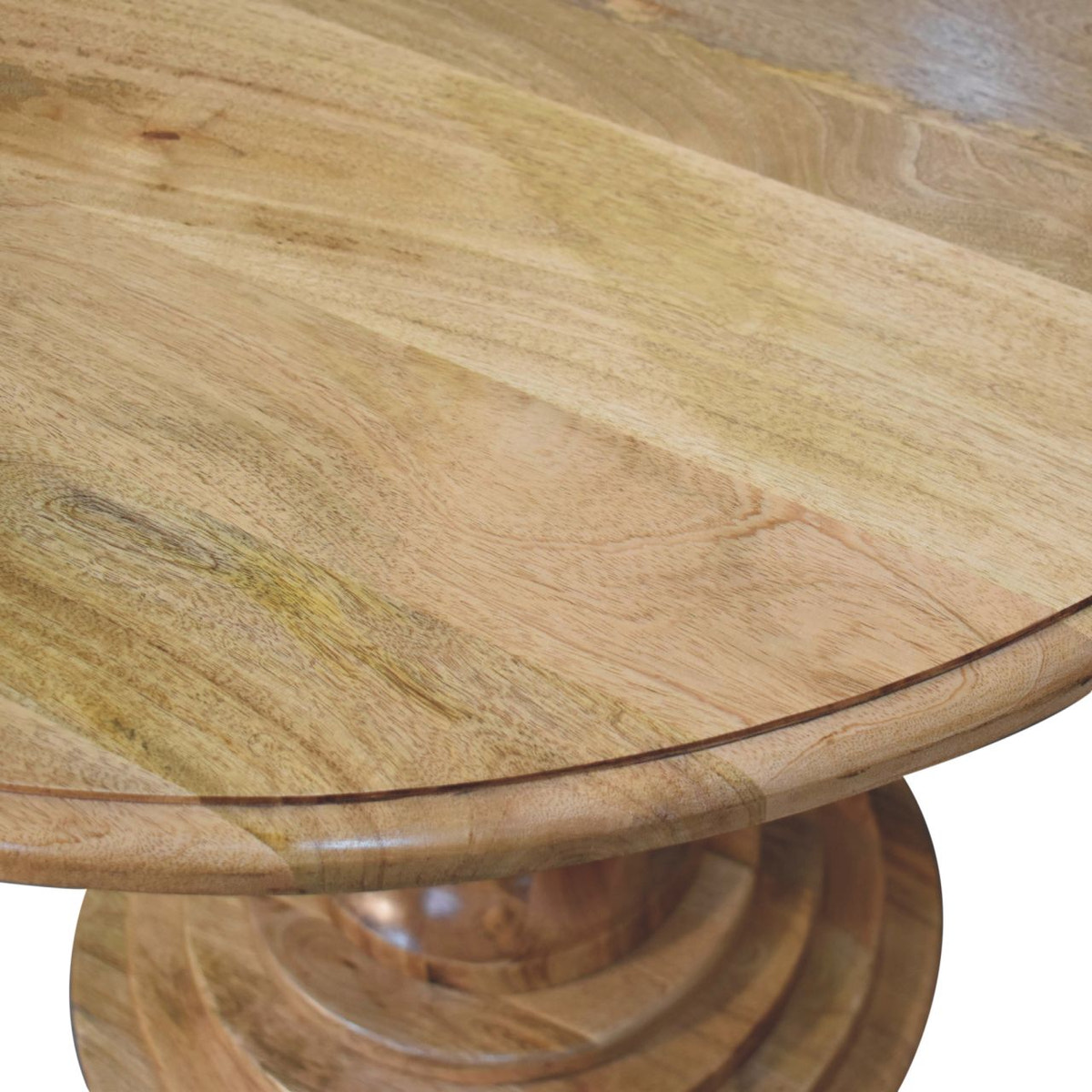 Round Turned Dining Table | Oak Solid Mango Wood