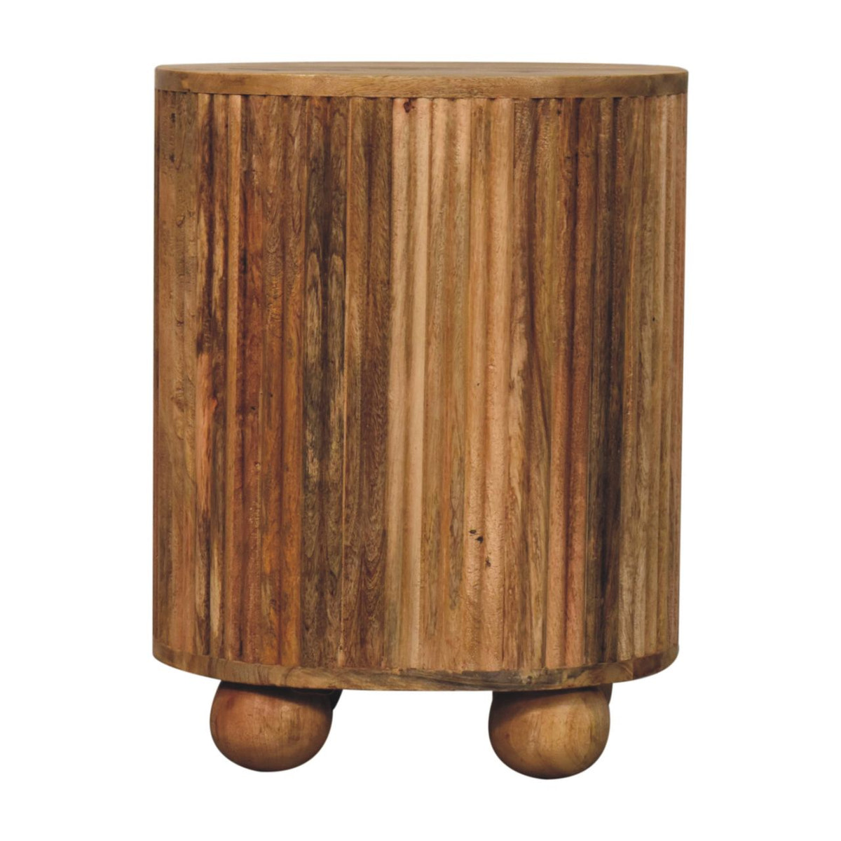 Soba Ball Open Slot Bedside Table | Oak Mango Wood