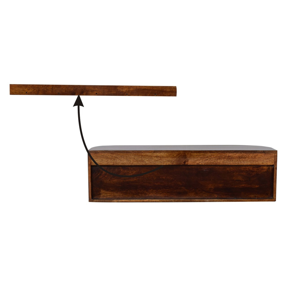 Chunky Chestnut Wall Mounted Console Chest of Drawers | Wall-Mounted