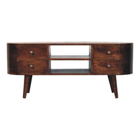 California Walnut Rounded Entertainment Unit