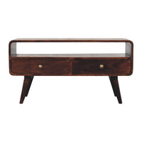 Curved California Walnut Media Unit