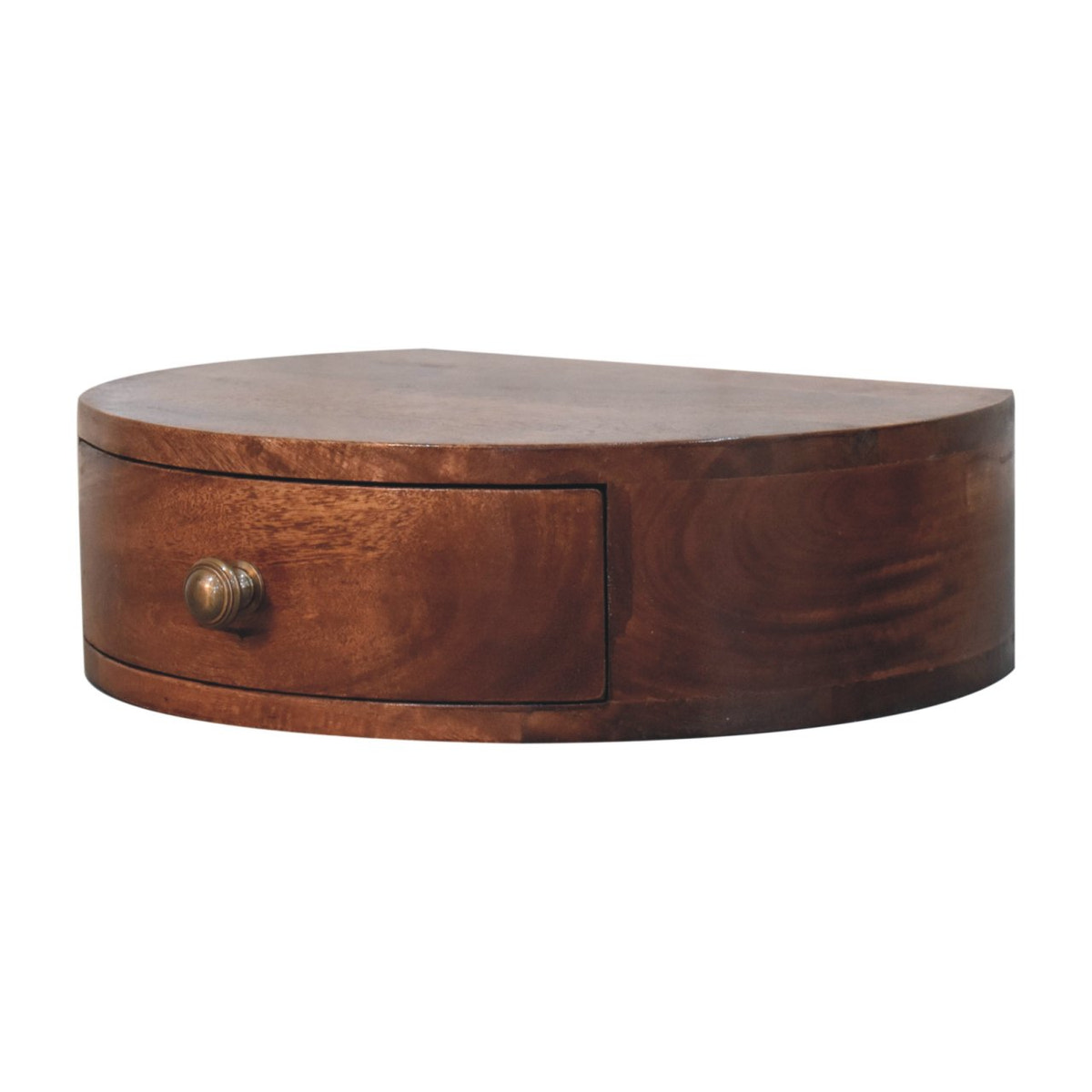 Honey Caramel Wall Mounted Rounded Bedside Table | Wall-Mounted