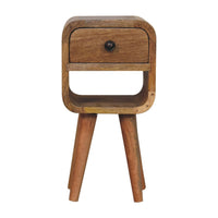 Extra Mini Oak-ish Curve Lower Bedside Table