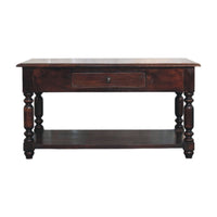 Turned Legs Cherry Console Table