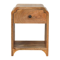 Newton Mini Oak-ish Nightstand with a drawer and open shelf Chest of Drawers
