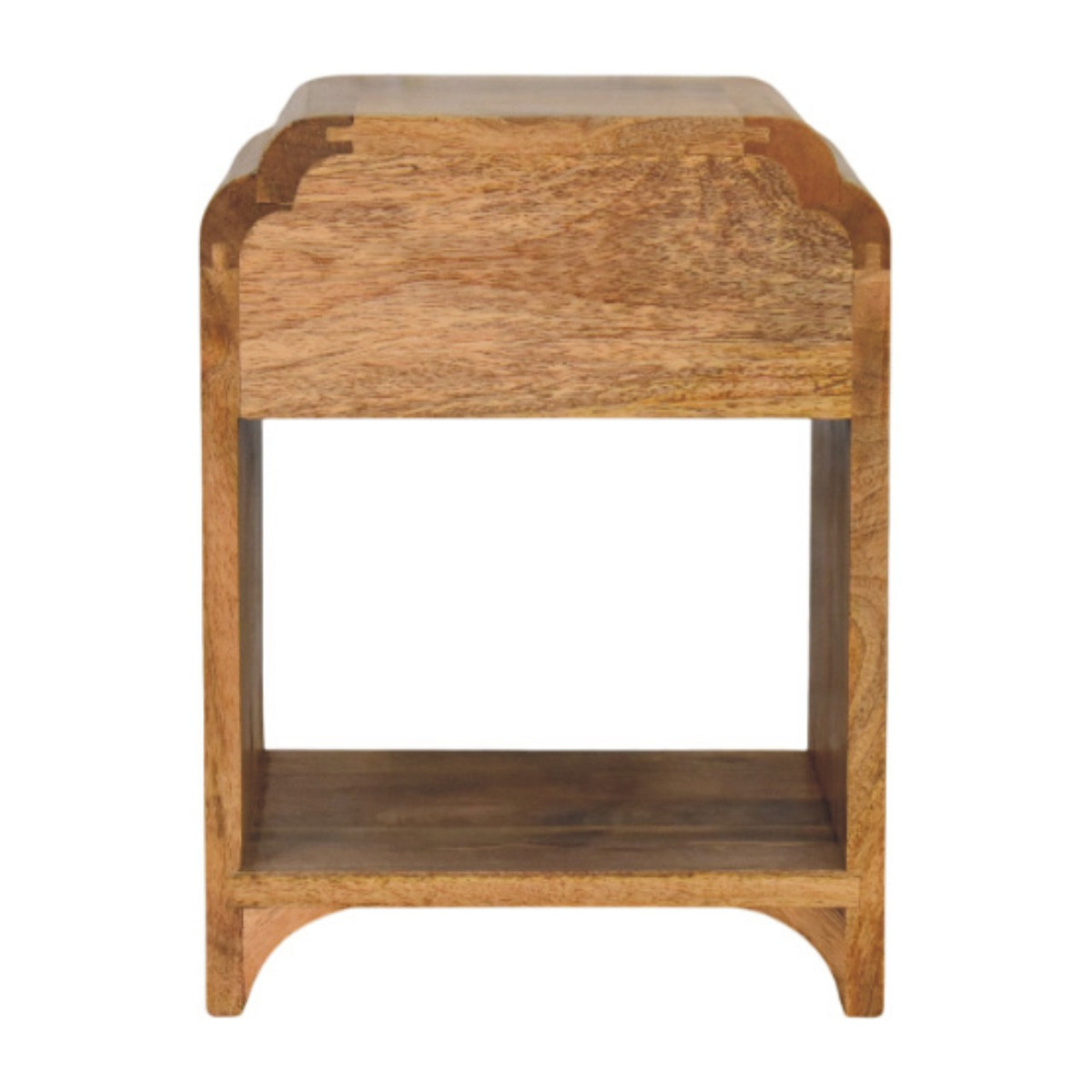 Newton Mini Oak-ish Nightstand with a drawer and open shelf Chest of Drawers