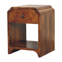 Newton Mini Chestnut Nightstand with a drawer and open shelf Chest of Drawers