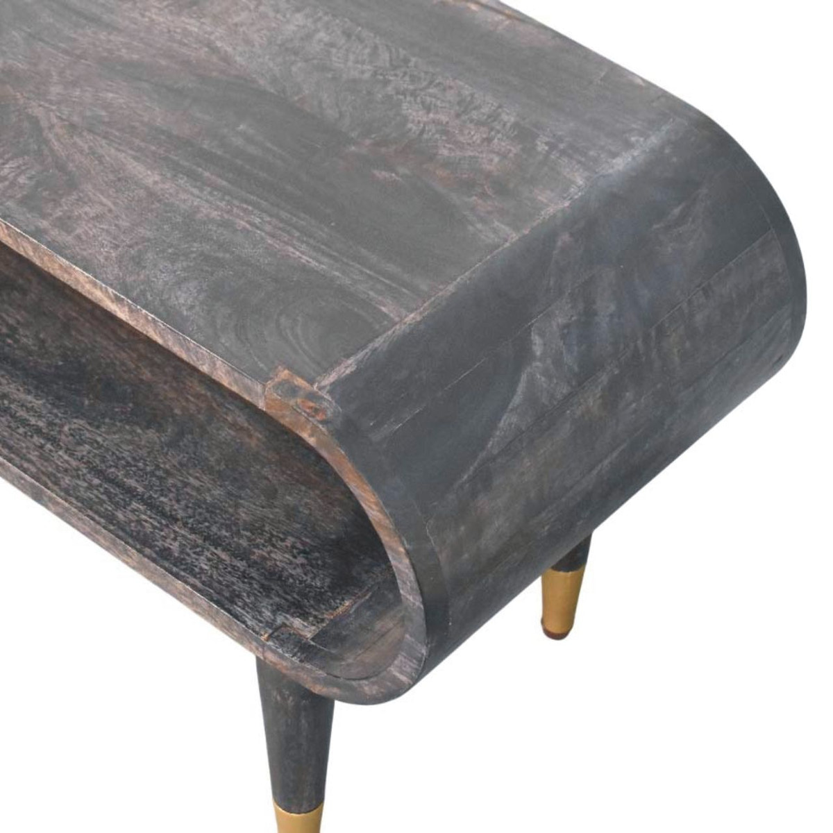 Curved Edge Media with Brass Accents TV Media Unit | Velvet
