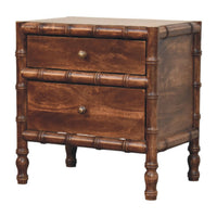 Bamboo Frame Nightstand in Roasted Almond Accent Piece