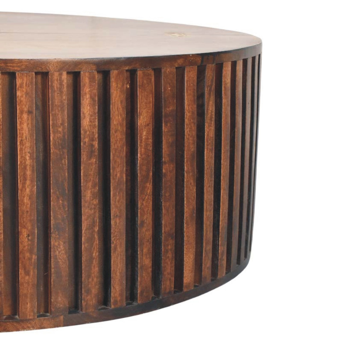 Orion Slatted Coffee Table | California Walnut Solid Mango Wood Fluted