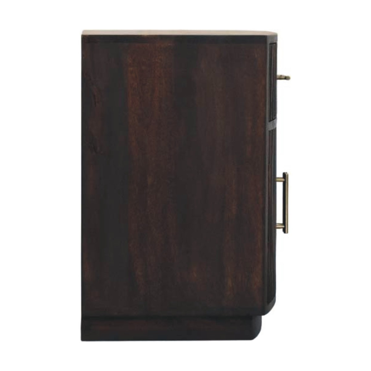 Milan Bedside Table | Brass Velvet Fluted