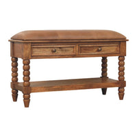Spindle Leather Bench