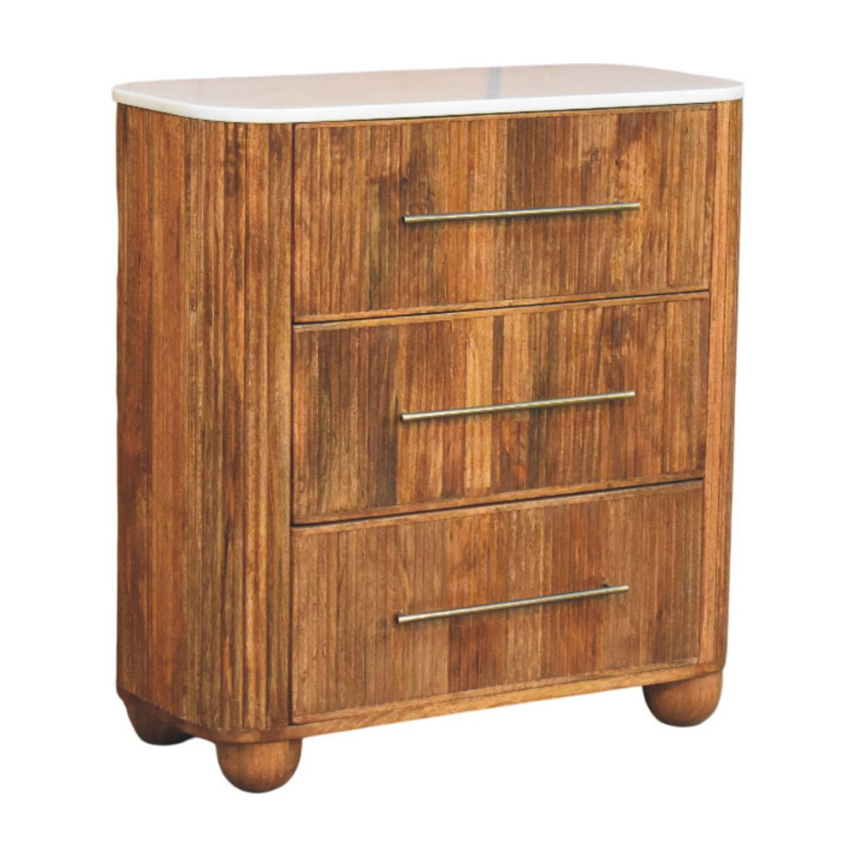Beaumont Marble Chest of Drawers | Marble-Effect Solid Mango Wood