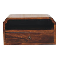 Avora Wall-Mounted Chestnut Bedside Table