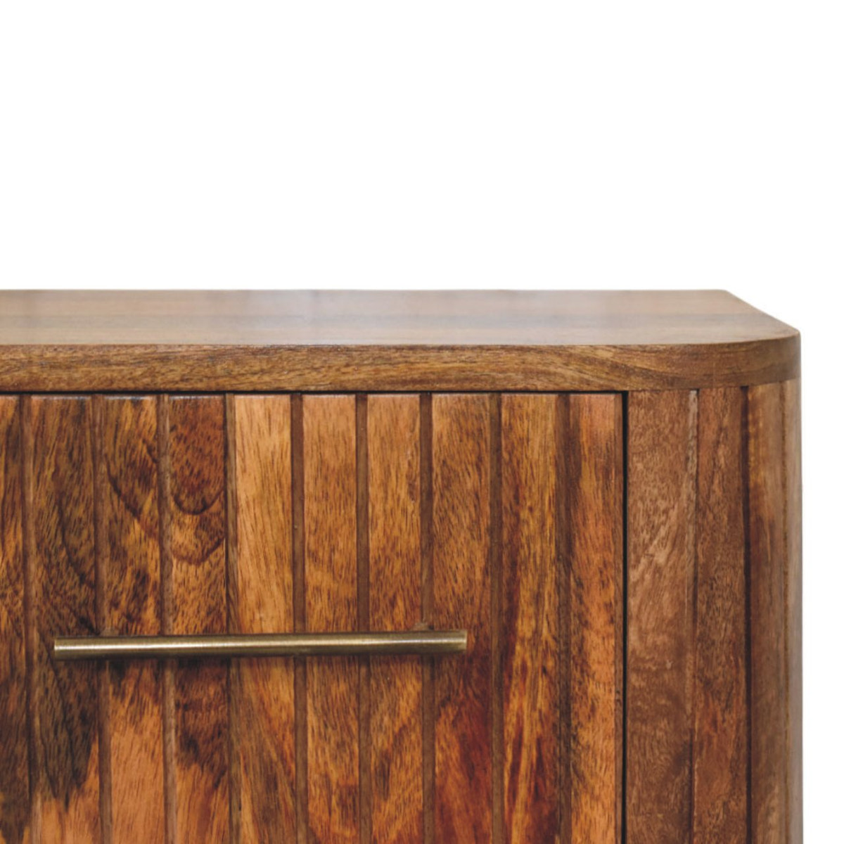 Fluted Bedside with Drawers Bedside Table