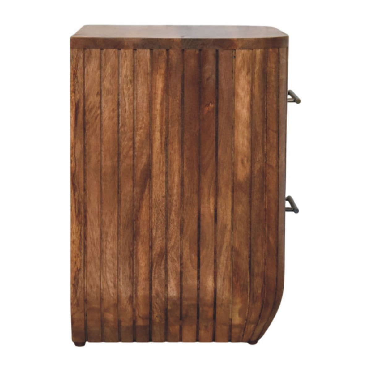 Fluted Bedside with Drawers Bedside Table