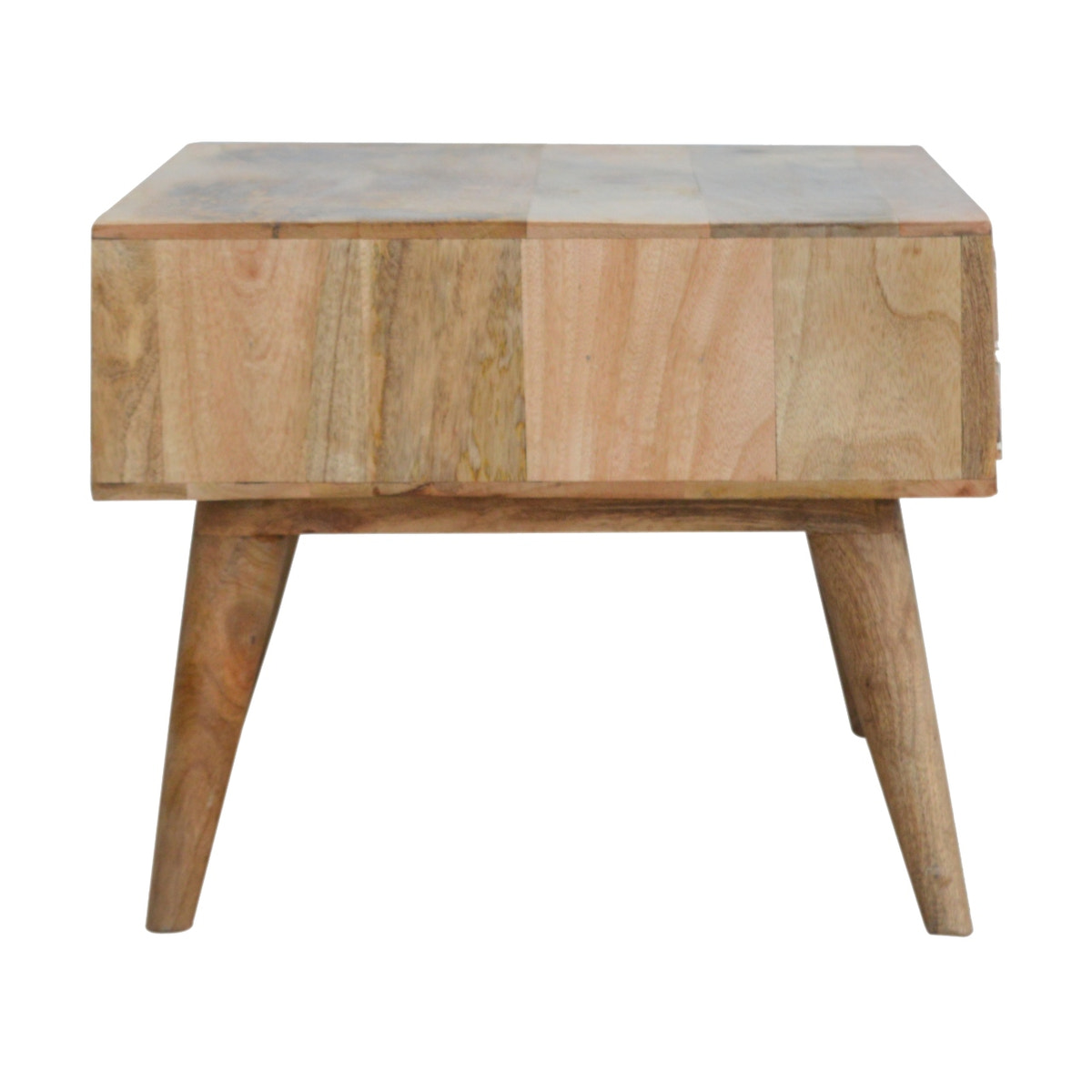 Sleek White Carved Coffee Table | Hand-Carved