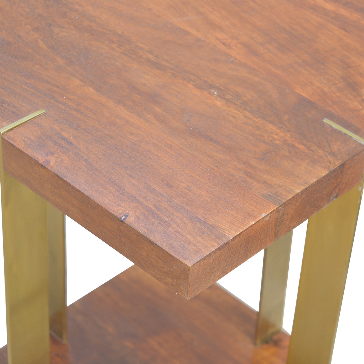 Open Panel Chestnut End Table Chest of Drawers