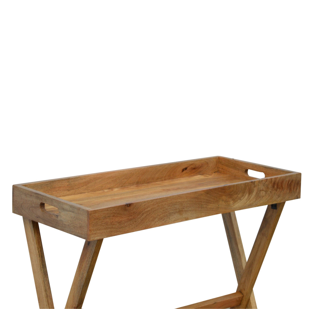 Foldable Butler Tray Accent Piece | Oak Mango Wood