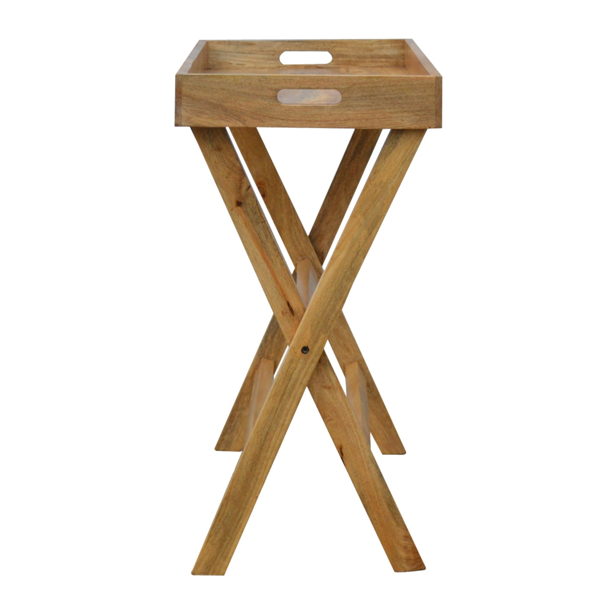 Foldable Butler Tray Accent Piece | Oak Mango Wood