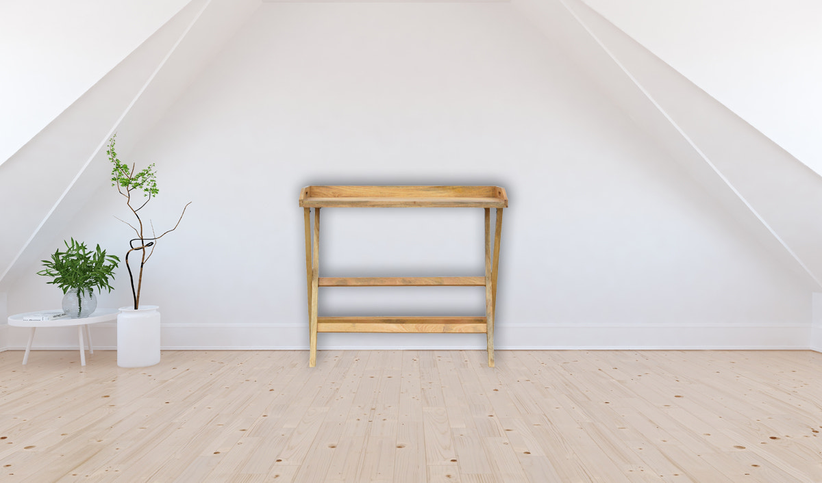 Butler Writing Desk | Oak Solid Mango Wood