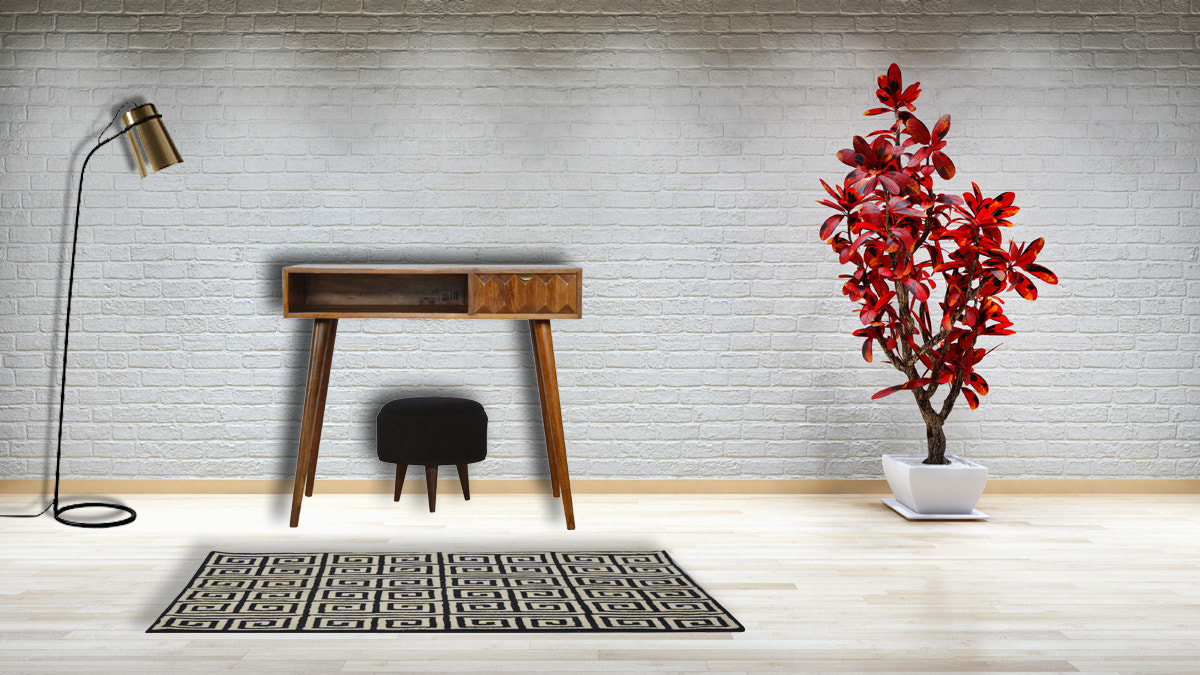 Chestnut Prism Writing Desk | Hand-Carved