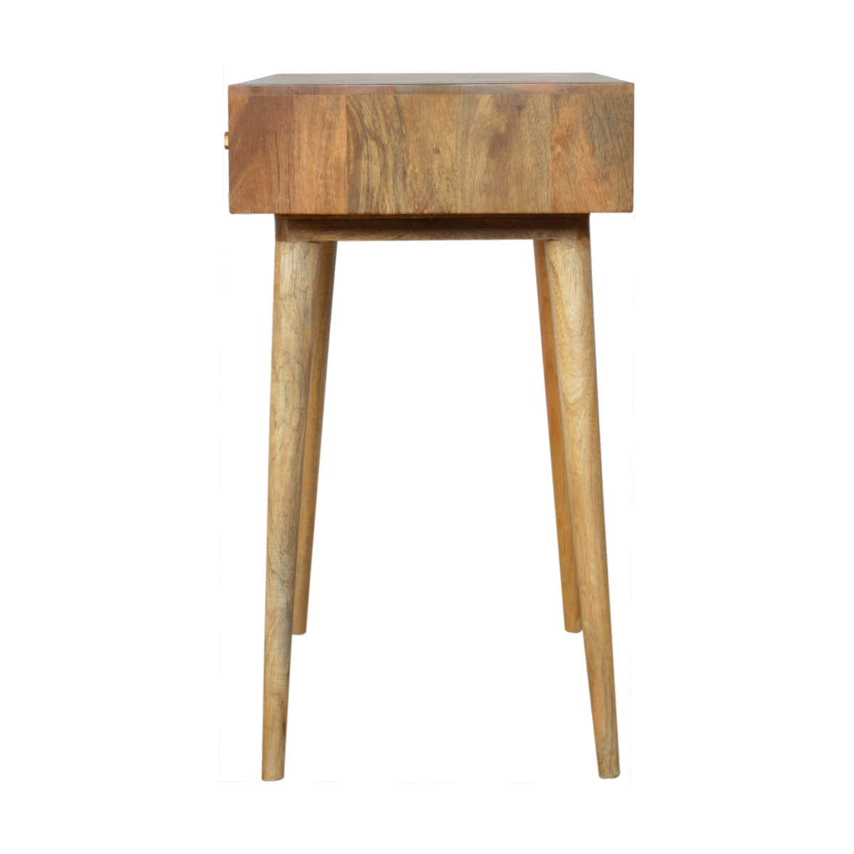 Cube Carved Console Table | Oak Solid Mango Wood Hand-Carved