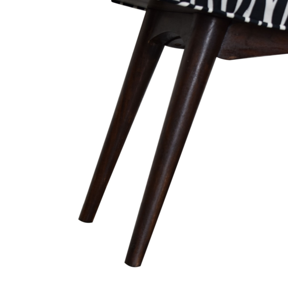 Zebra Print Curved Bench | Cotton Velvet