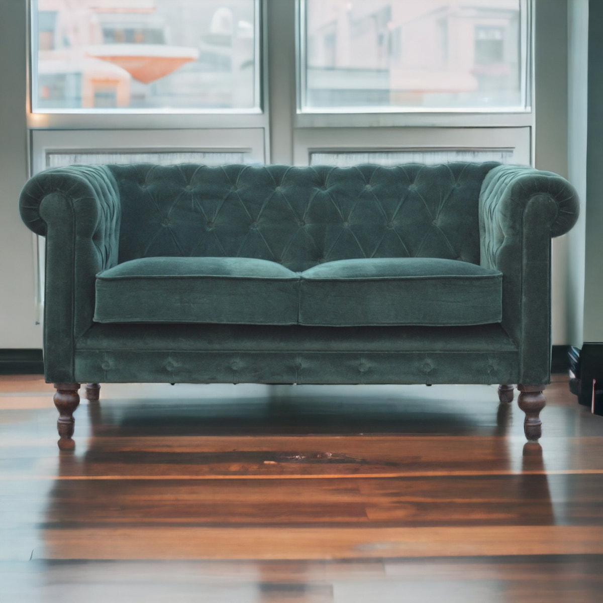 Emerald Green Velvet Chesterfield Chest of Drawers | Cotton Velvet
