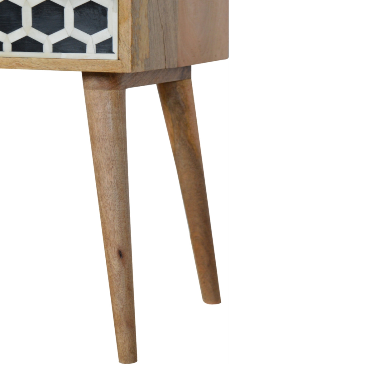 Bone Inlay Bedside Table | Oak Mango Wood