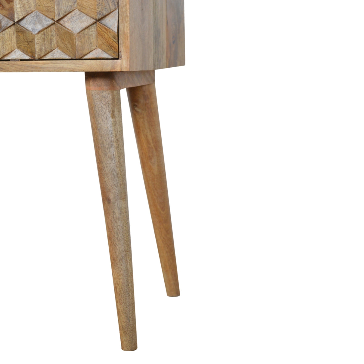 Cube Carved 1 Drawer Bedside