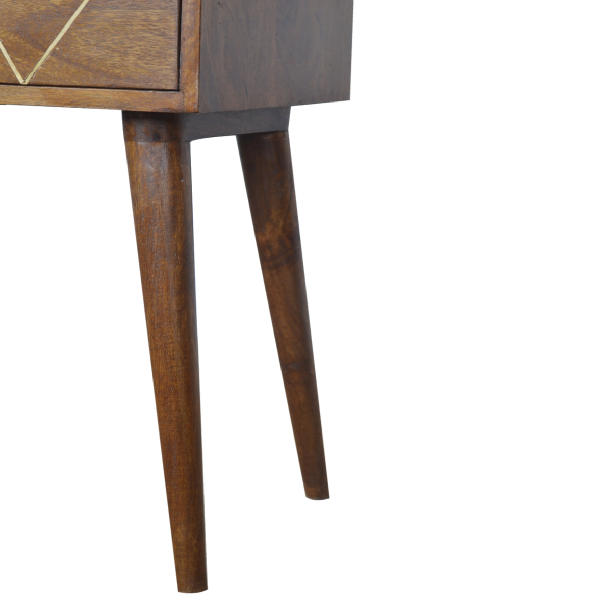Geometric Brass Inlay Bedside Table