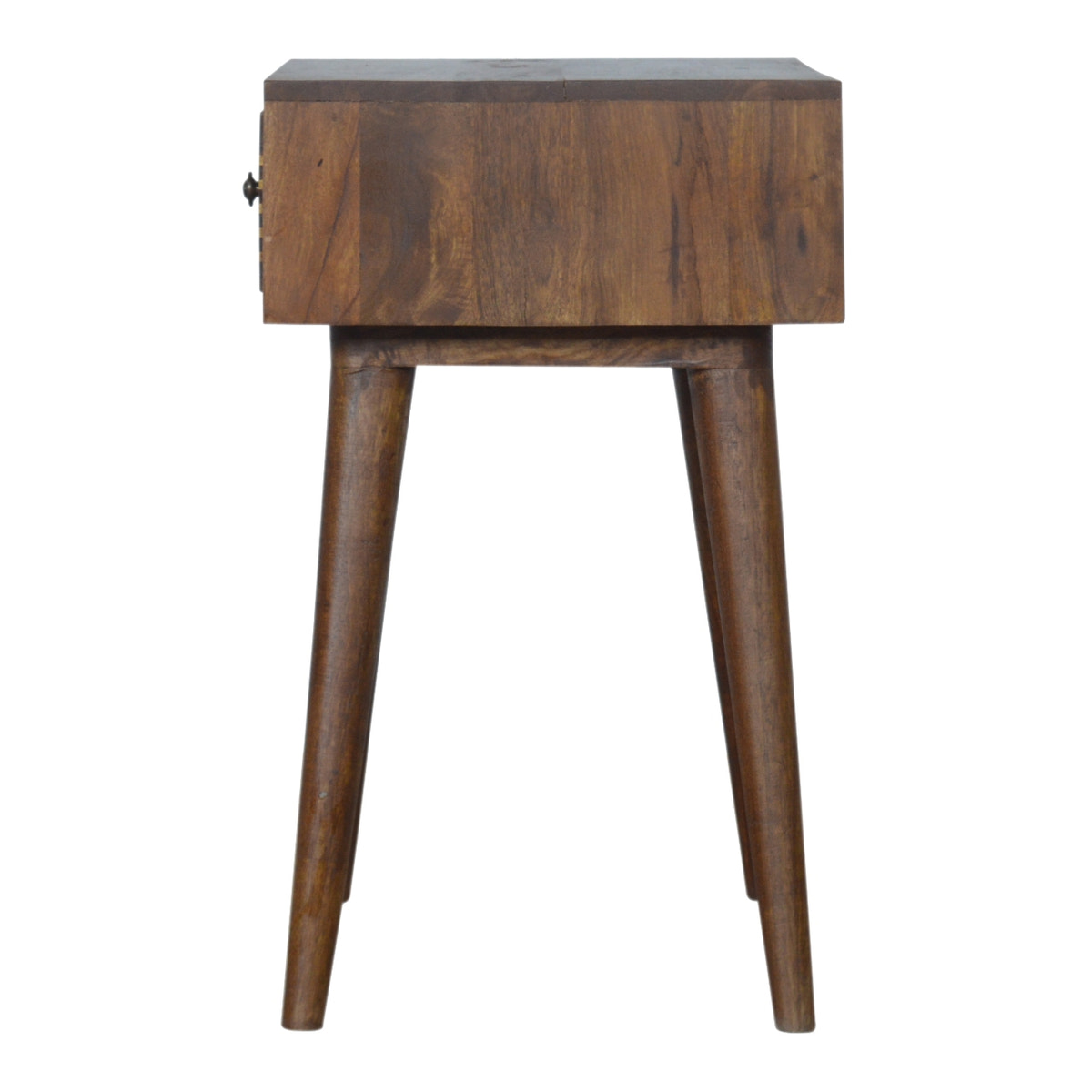 Brass Inlay Chevron Bedside Table
