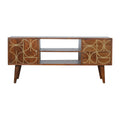 Chestnut Inlay Abstract TV Unit Chest of Drawers