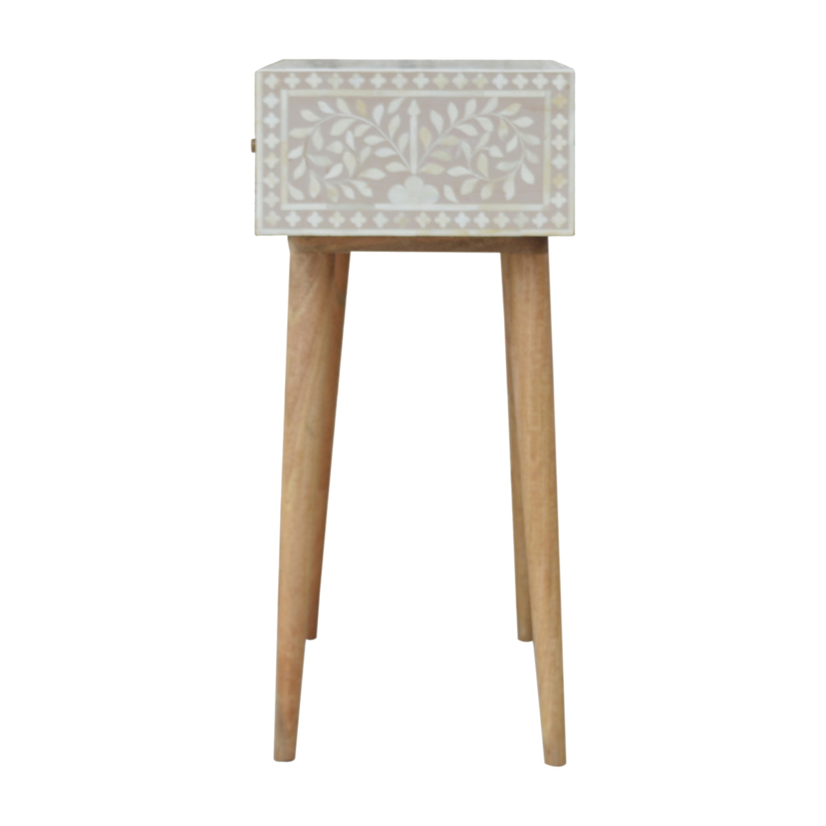 Taupe Floral Bone Console Table