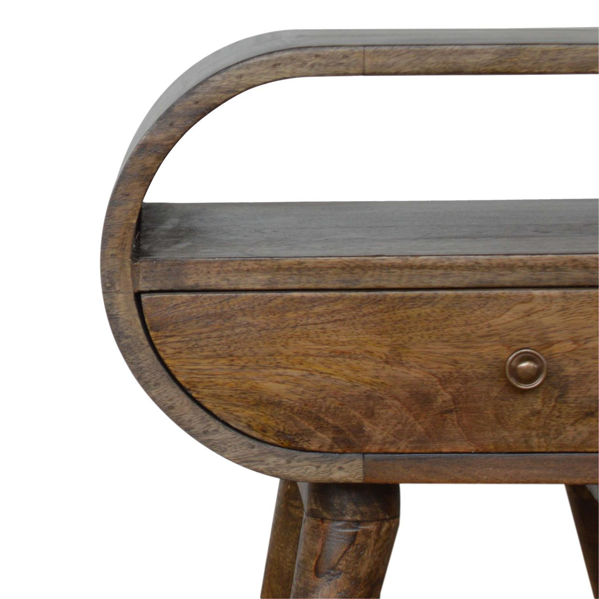 Grey Washed Circular Bedside Table