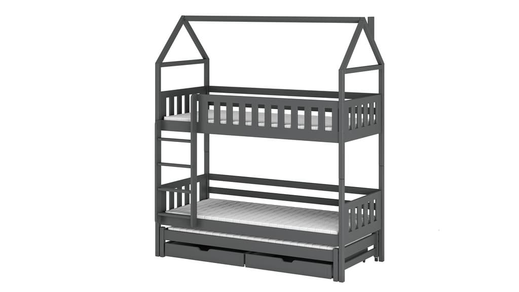 Solid Pine Bunk Bed with Trundle & Storage – Single 3ft 90x190cm | Triple Sleeper Kids Bed