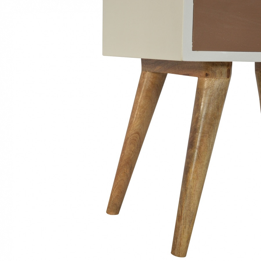 Mocha Bedside Table | White Solid Mango Wood