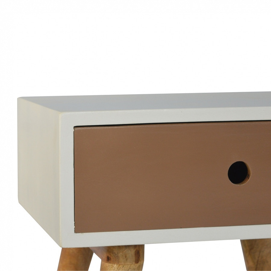 Mocha Bedside Table | White Solid Mango Wood